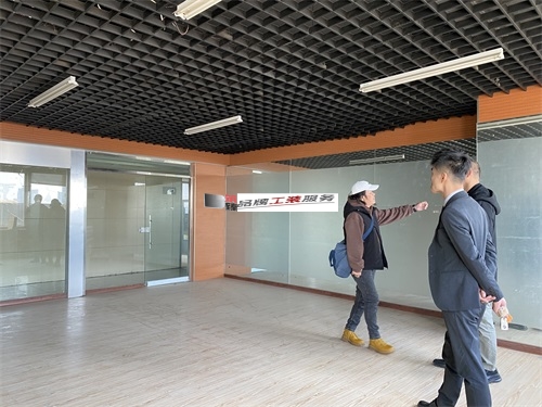 同心璟一办公室装修施工现场巡检|同心办公室装修公司